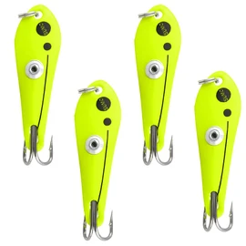 Sumo Spoon - Cuchara de cebo de pesca para saltar, lubina blanca, róbalo a rayas y otros peces de cebo, 1 5/8 pulgadas (1 5/8 pulgadas, 2 puntas, Chartreuse)