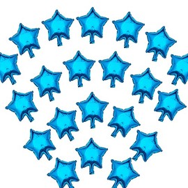 5 Inch Blue Star Shape Foil Balloons, 50pcs Small Mylar Balloons Mini Balloons for Birthday Baby Shower Wedding Party Decoration