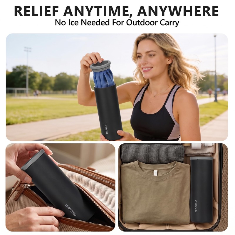 9" Reusable Gel Ice Pack for Injuries with Insulated Bottle,