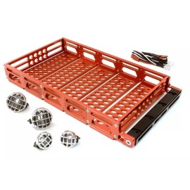 Integy Realistic 1/10 Scale Alloy Luggage Tray 192x106x24mm with 4 LED Spot Light Set