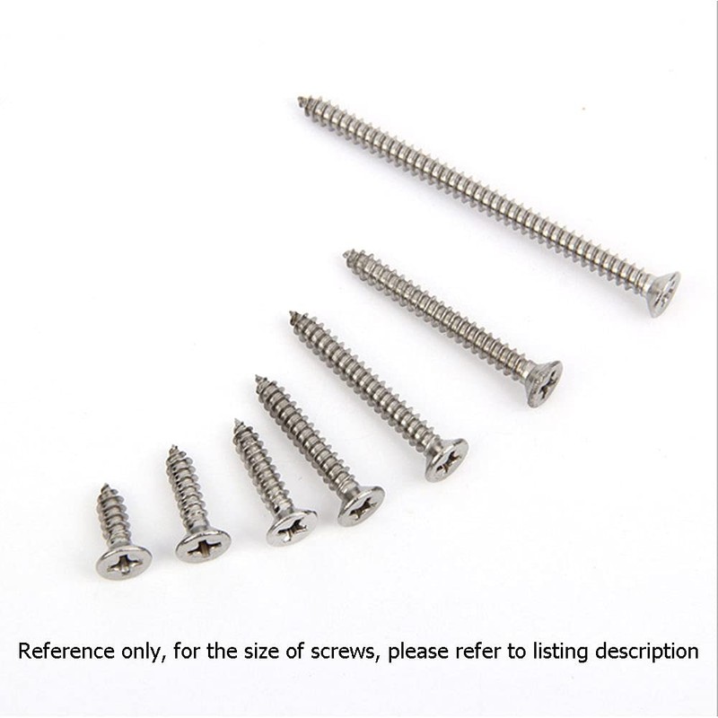 500X NUZAMAS 6G*25 304 Stainless Steel Self-Tapping Screws Cross Flat
