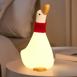 LED Duck Night Light for Baby Nursery Toddler, Fun Dream Duck Silicone Squishy Duck Lamp Rechargeable Bedside Touch Lamp Christmas Gifts Room/House Décor for Kids