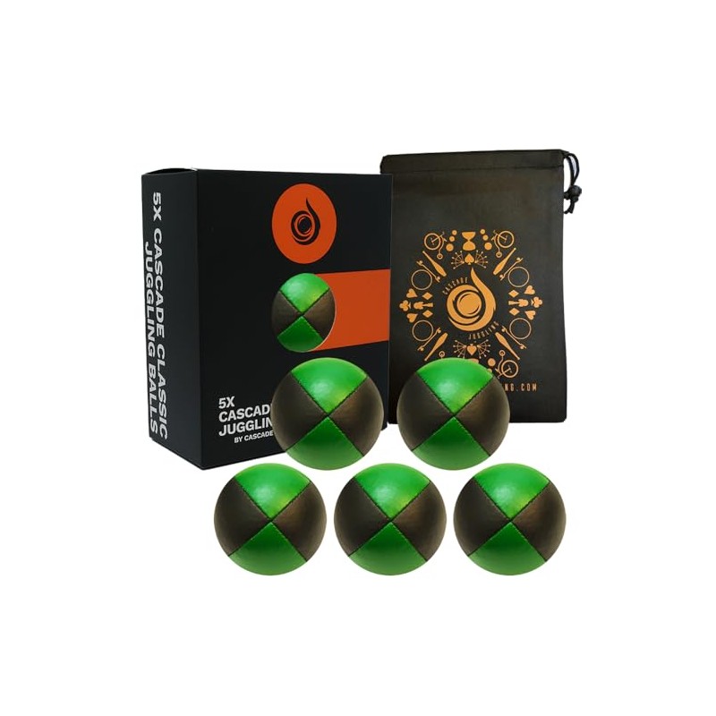 5 x Pro 115g Cascade Classic Black Theme Juggling Balls