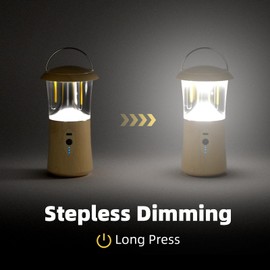 LED Campinglampe, Tragbar Superhell Wiederaufladbare Camping Laterne mit Haken, IPX4 Wasserdicht Suchscheinwerfer Helligkeiten Dimmbar für Stromausfällen, Wandern, Camping, Notfall usw