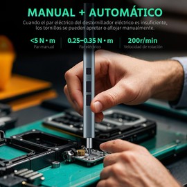 Destornillador Electrico, 57en1 Destornillador Eléctrico de Precisión con Luz LED, Atornillador Magnético Recargable, Adecuado para Reparar Gafas, Televisores, Computadoras, Teléfonos Móviles, Cámaras