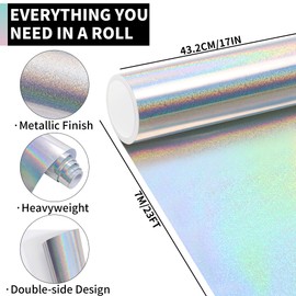 Starry Metallic Wrapping Paper Roll- 17in X 23Ft Metal Wrapping Paper Roll for Gift Wrapping Starbursts Reflect Colorful Light for Christmas,Birthday,Wedding,Baby Shower PAP12ST07