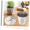 LABRIMP 4pcs Metal Trash Can with Lid Small Office Desk