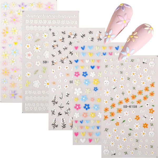 SSKHE Five style nail stickers with different and enchanting patterns