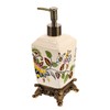BESTOYARD Vintage Ceramic Soap Dispenser 340ML with Flower Printing Design,