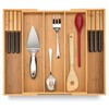 Purawood Kitchen Drawer Organizer with Knife Blocks - Utensil Drawer