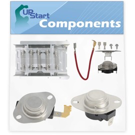 279838, 279816, 3392519 & 3977767 Dryer Heating Element & Thermostat Combo Pack Replacement for Whirlpool LER6611PQ0 Dryer - Compatible Heater Element & Thermostat Kit