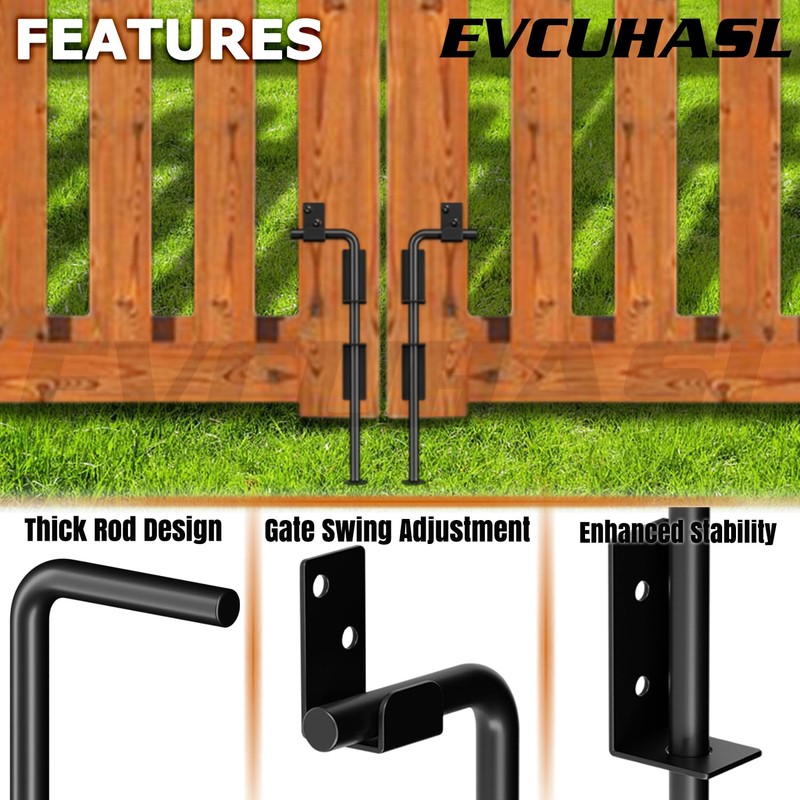 18" Cane Bolt Gate Drop Rod Heavy Duty Stopper Hardware,