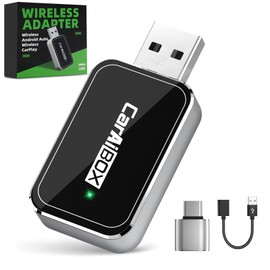Robofun 2 in 1 Android Car Wireless Adapter, Carplay Wireless Adapter, Car Connect Pro Car Play Wireless for Cars with AA Carplay, Plug and Play, Bluetooth 5.0, Stable Connection without Delay