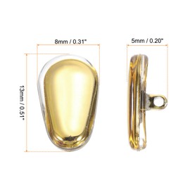 HARFINGTON 5 Pairs Eyeglass Nose Pad 5mm Thickness Silicone Anti-Slip Glasses Nose Grips Silicone Coated Gold Glasses Nose Pads for Plastic Frames Glasses Sunglasses, Gold