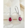 JIWOY Pear Shape Gemstone Earrings Sterling Silver Women's Dangle Earrings