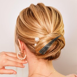 VOCOSTE Pack of 2 long metal duckbill hair clips, 5.31 x 0.83 inches, orange, brown