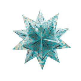 folia 405/1515 Bascetta Star Graphic Craft Set Turquoise/Copper 32 Sheets 15 x 15 cm Finished Size of Paper Star Approx. 20 cm with Detailed Instructions (English Language not Guaranteed) Ideal for