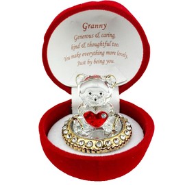Red Rose Teddy Bear Granny Gift for Christmas Xmas Birthday Mother's day Present