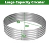 OUSHENG 4x4x1ft Round Galvanized Raised Garden Beds Outdoor, Steel Fire