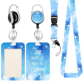 ID Case with Band, Kaluofan Card Case with Band, Bus Ticket Case, ID Holder with Strap, Card Case Key Ring with Carabiner, for Women, Teachers, Nurses, Doctor, Student