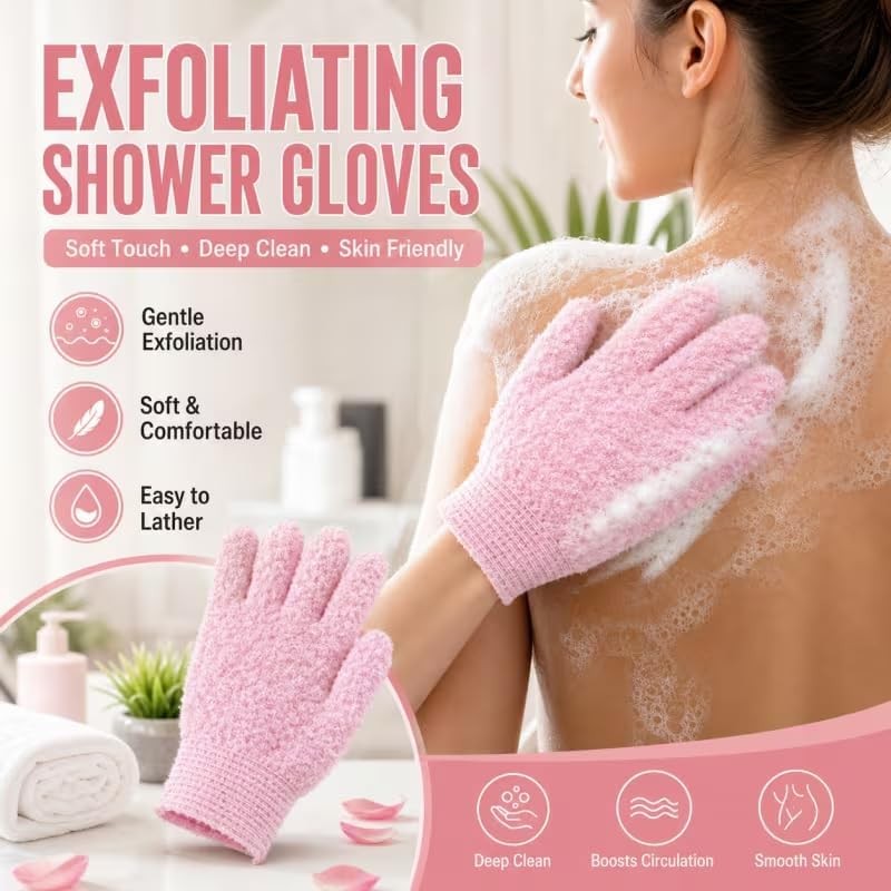 Guante Exfoliante Corporal y Facial (4 Pares) Limpieza Profunda para