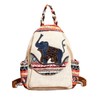 POPUCT Cotton Boho Small Backpack Fashion Hand Knitting Mini Chest