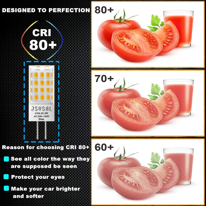 JSVSAL GY6.35 LED Bulb Dimmable, T4 JC Type GY6.35/G6.35 Bi-pin
