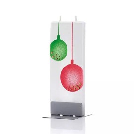 Flatyz - Twin Wick Flat Candle - Christmas Balls,