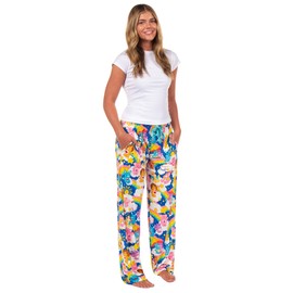 Care Bears Pajama Pants Adult Rainbow Cheer Swift Heart Rabbit Wish Share PJ Lounge Bottoms (X-Large)
