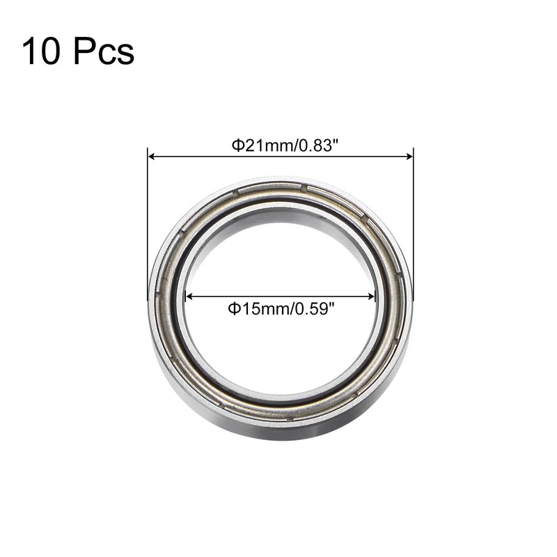 sourcing map 10pcs 6702ZZ Deep Groove Ball Bearings, Chrome Steel