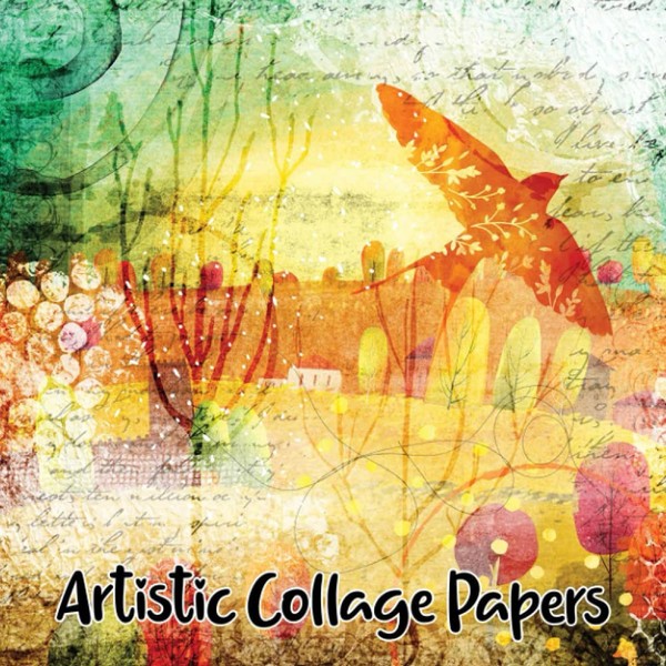 Artistic Collage Papers: 40 Unique Original Sheets For Art Journals,