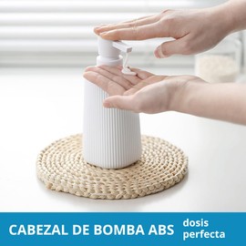 Timotech Dispensador de Jabón Líquido, Dispensador Pequeño para Baño y Cocina, Dispensador de Jabón de Manos de Plástico Moderno, Jabonera Moderna, Accesorios para Baño (Blanco)