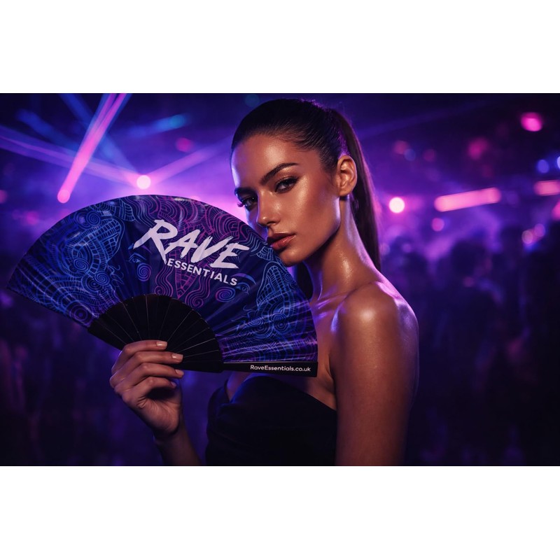 Rave Essentials Clack Fan, Folding Pocket Hand Fan for Raves