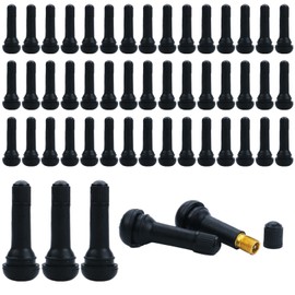 Pack of 50 TR414 Tyre Valves, Car Valve with Dust Protection, Rubber Tyre Valve, Car Tyres, Snap In Valve, Suitable for Cars, Trucks, Motorcycles etc