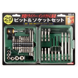 E-Value Bit&Socket Set Electric Screwdriver/Impact Screwdriver 29 Piece Set BS-4