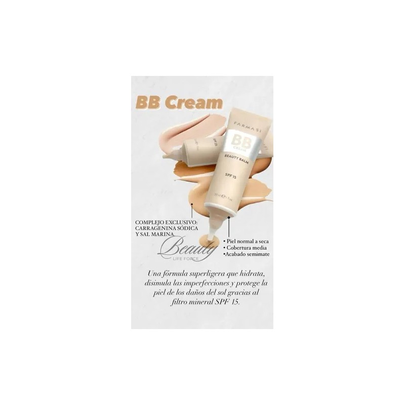 Bb Cream Beauty Balm Efect Spf 15 Farmasi / Tono