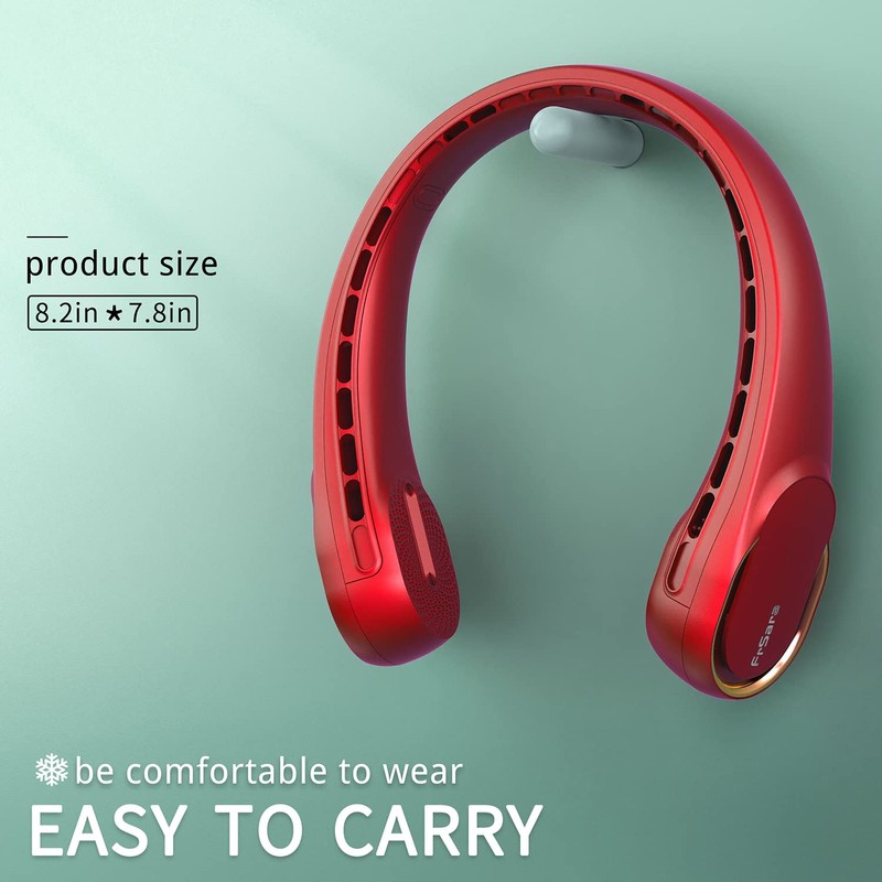 FrSara Neck Fan, Portable Fan Strong Wind, Upgraded 5200mAh, Upgraded