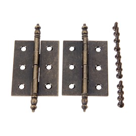 2Pcs Small Hinges Retro Butt Hinges Antique Hinges Bronze with Screws for Wooden Box Jewelry Box Gift Box Wine Box Toolbox Chest Cabinet Dolls House