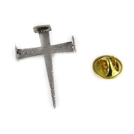 6030459 Rugged Cross Nail Lapel Pin Crucifix Brooch Tie Tack Jesus