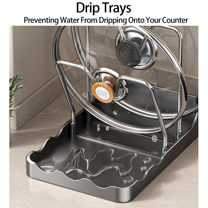Dhlxyzt Pot lid Holder And Spoon Rest, 2 Layers Lid
