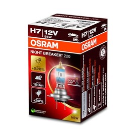 OSRAM NIGHT BREAKER 220, H7, +220% more brightness, halogen headlight lamp, 64210NB220, Folding Box (1 lamp)