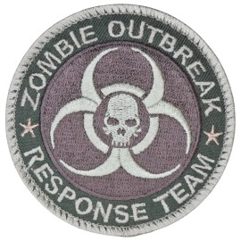 Unbranded ZOMBIE OUTBREAK RESPONSE TEAM BIOHAZARD SKULL TACTICAL MULTICAM IRON ON PATCH