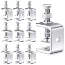 Lounsweer 20 Pcs Stainless Steel C Clamps Heavy Duty 1 3/16 Inch Mini Tiger Clamp with Stable Wide Jaw Opening Small Screw Clamps for Metal Working Mounting Woodworking