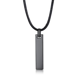 PROSTEEL Plate, Necklace, Pendant, Simple, Surgical Stainless Steel, Hypoallergenic Metal, Length 21.7 inches (55 cm), Bead Chain/Cord Chain, Stainless Steel