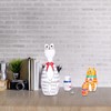 5Pcs Nesting Dolls Kit Innovative Cartoon LongNecked Cat Ornament Wooden