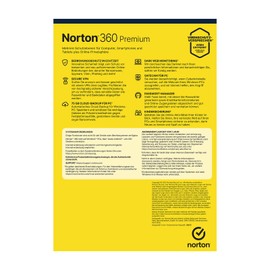 Norton 360 Premium inklusive Utilities Ultimate 2025, 10 Geräte, 1-Jahres-Abonnement, PC/Mac/Android/iOS, Aktivierungscode in Originalverpackung