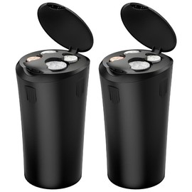 JOYTUTUS Coin Holder for Car, Larger-Capacity Car Change Holder Organizer, Universal Car Coin Holder for Cup Holder, Coin Dispenser Storage Fit Most Car & Trucks Car Accessories(Black, 2 Pack)
