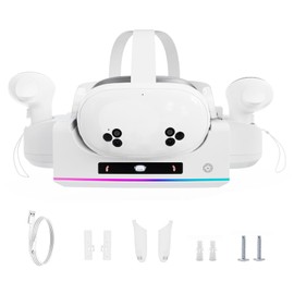Growalleter Meta Quest 3S/Quest3 Charging Dock for Meta Quest 3S/3 Headset and Controller Simultaneously Overcharge Protection Heavy Duty Design Type-C LED Light Charging Stand Compact Storage