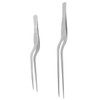 GRIRIW 2pcs Stainless Steel Cooking Tweezers for Precision Plating Fish