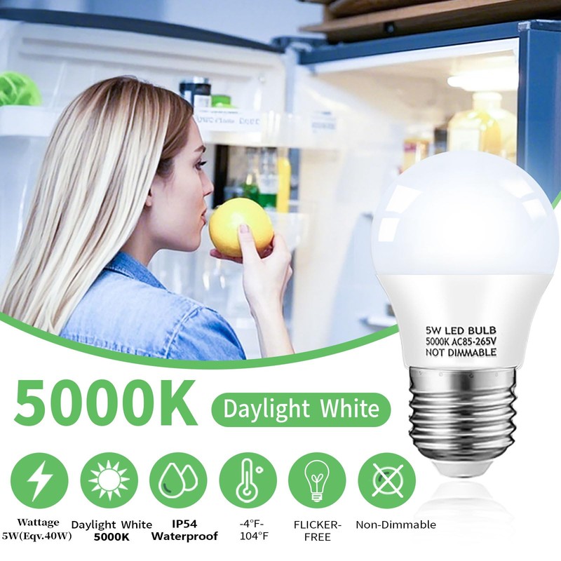 KQHBEN Refrigerator Light Bulb, 40W Equivalent, 5W Daylight White 5000K